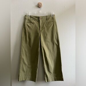 A New Day cropped wide leg pants. Military green. Size 10.